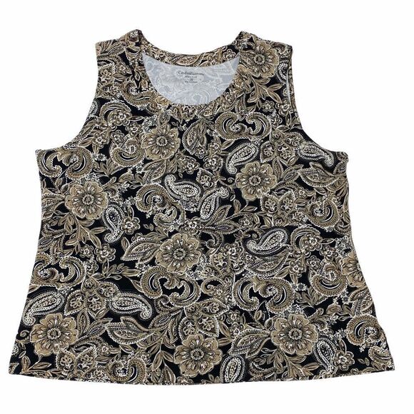 CROFT & Barrow Floral Paisley Sleeveless Blouse 2x - Picture 6 of 10